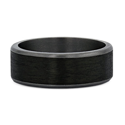 Tantalum and Rounded Pipecut Carbon Fibre Wedding Ring