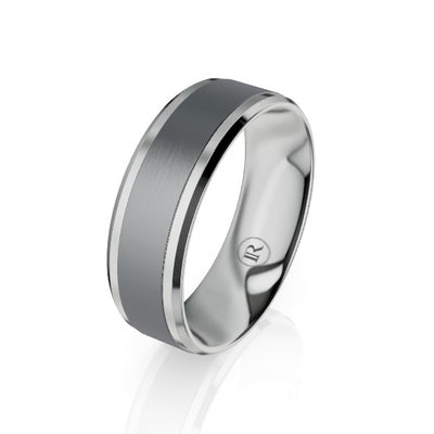 Gold and Tantalum Centered Wedding Ring