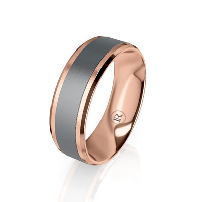 Gold and Tantalum Centered Wedding Ring