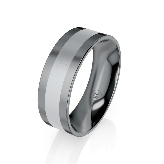 Tantalum & Platinum 600 Centered Wedding Ring