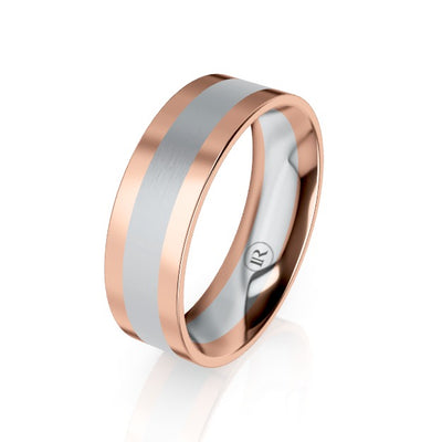 Platinum & Gold Centre Stripe Wedding Ring