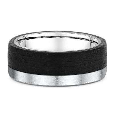 White Gold and Carbon Fibre Wedding Ring - 671B00