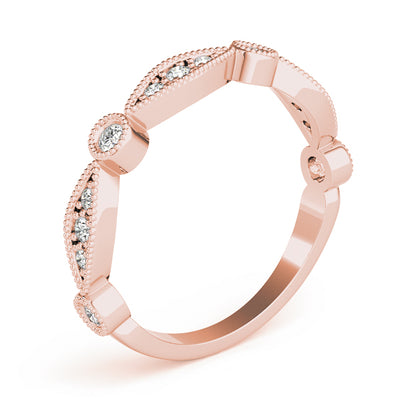 Multi Shape Milgrain Bezel Diamond Stacker Wedding Ring