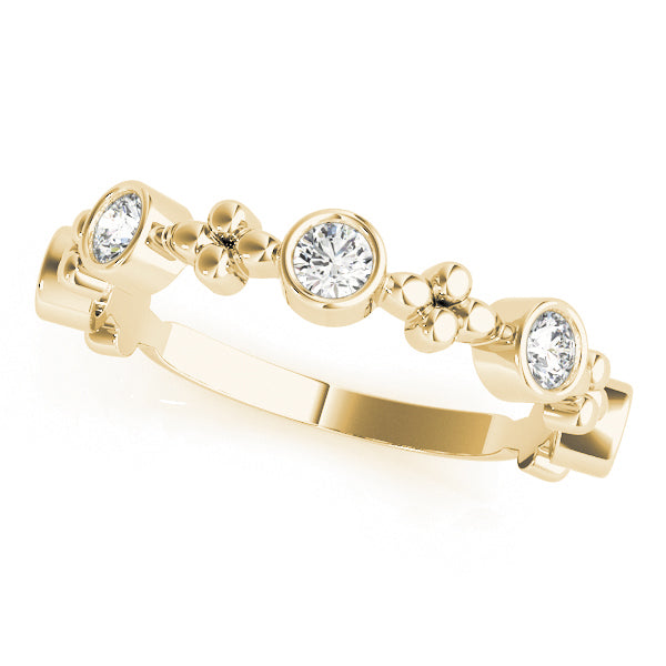 Flora Bezel Diamond Stacker Wedding Ring