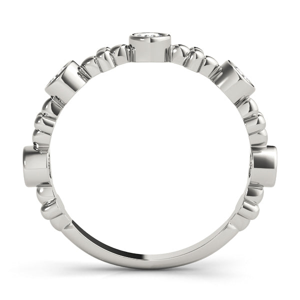 Flora Bezel Diamond Stacker Wedding Ring