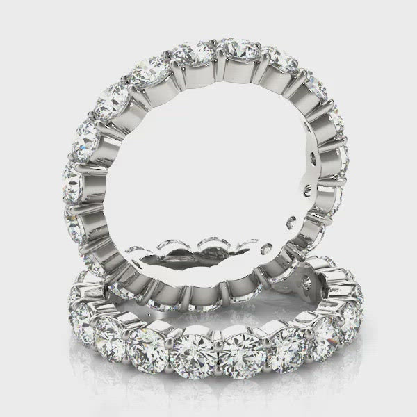 Charlene Women's Diamond Double Prong Eternity Wedding Ring