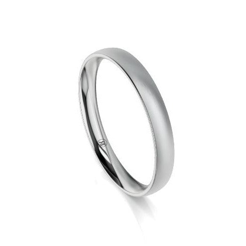 Women's Low Dome Round Comfort Fit Wedding Ring (AC) - Platinum