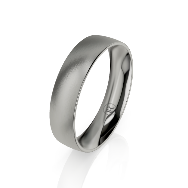 Quarter Curved Comfort Fit Titanium Wedding Ring (AC)