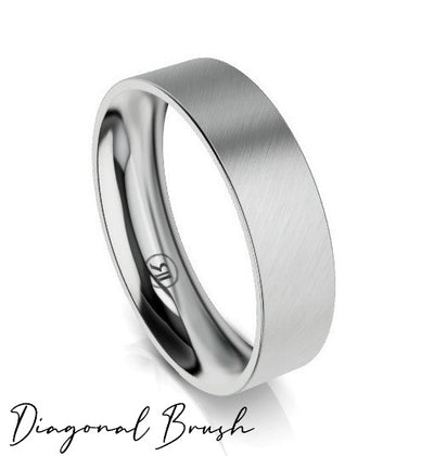 Flat Band Comfort Fit Wedding Ring (AG) - Platinum