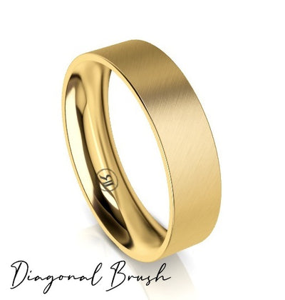 Flat Band Comfort Fit Wedding Ring (AG) - Yellow Gold