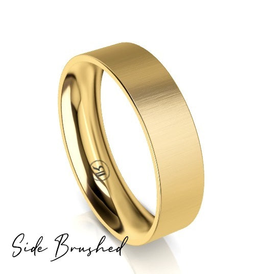 Flat Band Comfort Fit Wedding Ring (AG) - Yellow Gold