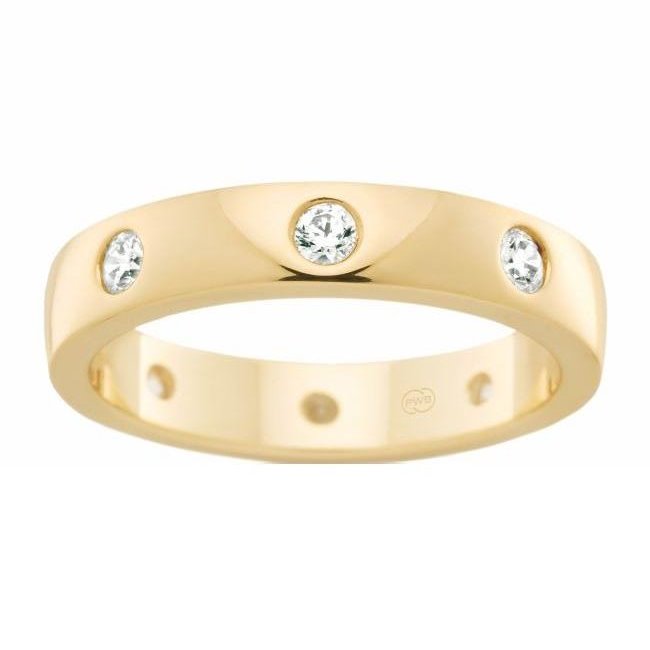 Women's Yellow Gold and Inset Diamond Ring