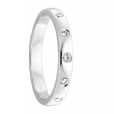 Women's White Gold and Inset Diamond Ring