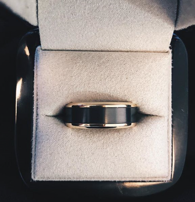 Elysium Ares Black Diamond and 18 Carat Yellow Gold Wedding Ring