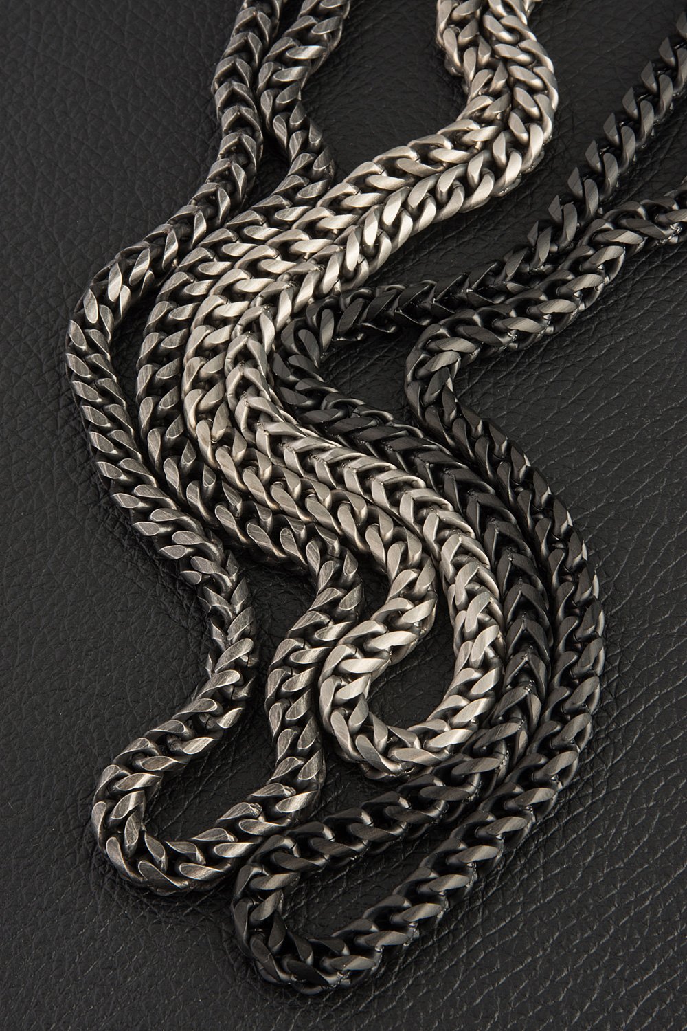 Gauntlet Steel Necklace Chain -  Brushed Silver (6mm)