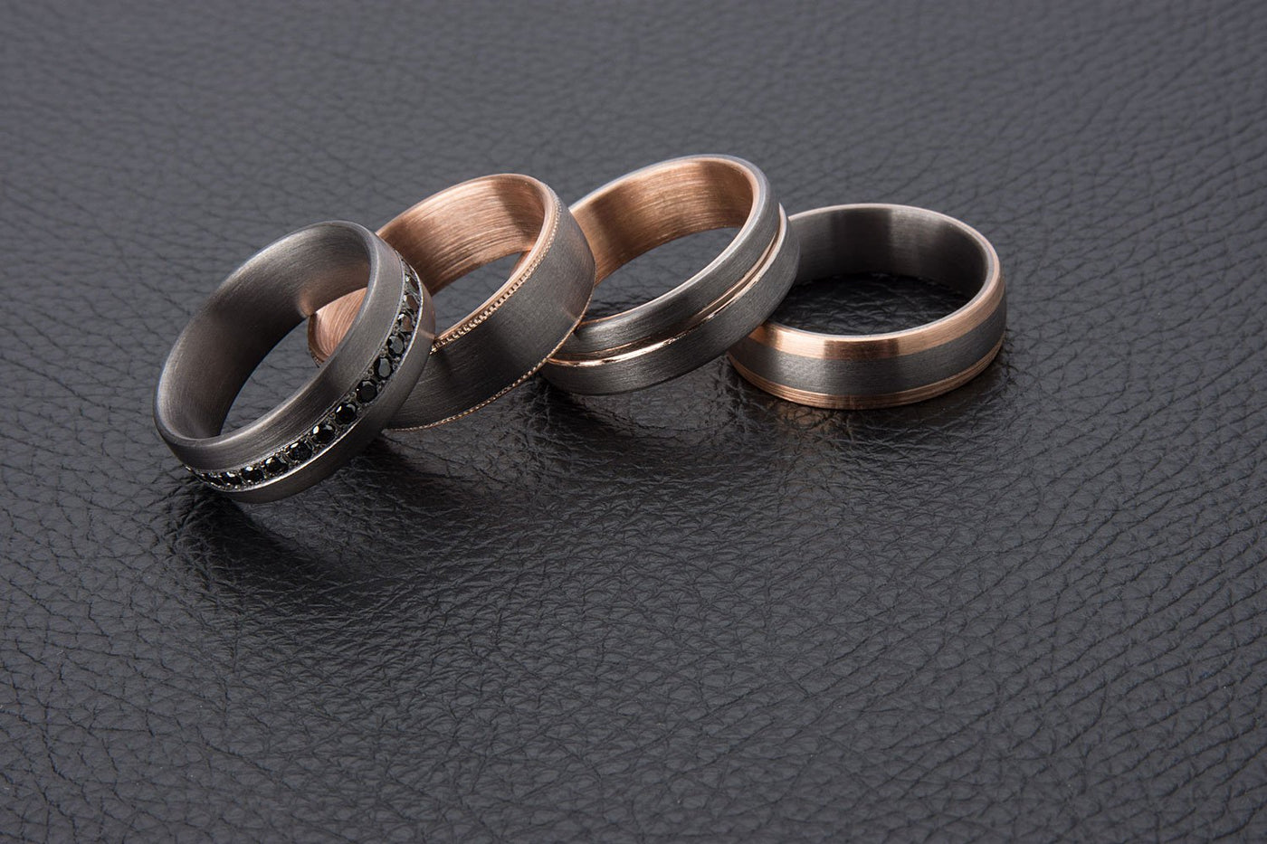 The Lewis Tantalum and Platinum Inner Sleeve Inlay Wedding Ring