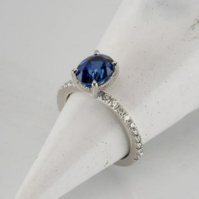 Alyssa Ceylon Sapphire and Diamond Engagement Ring