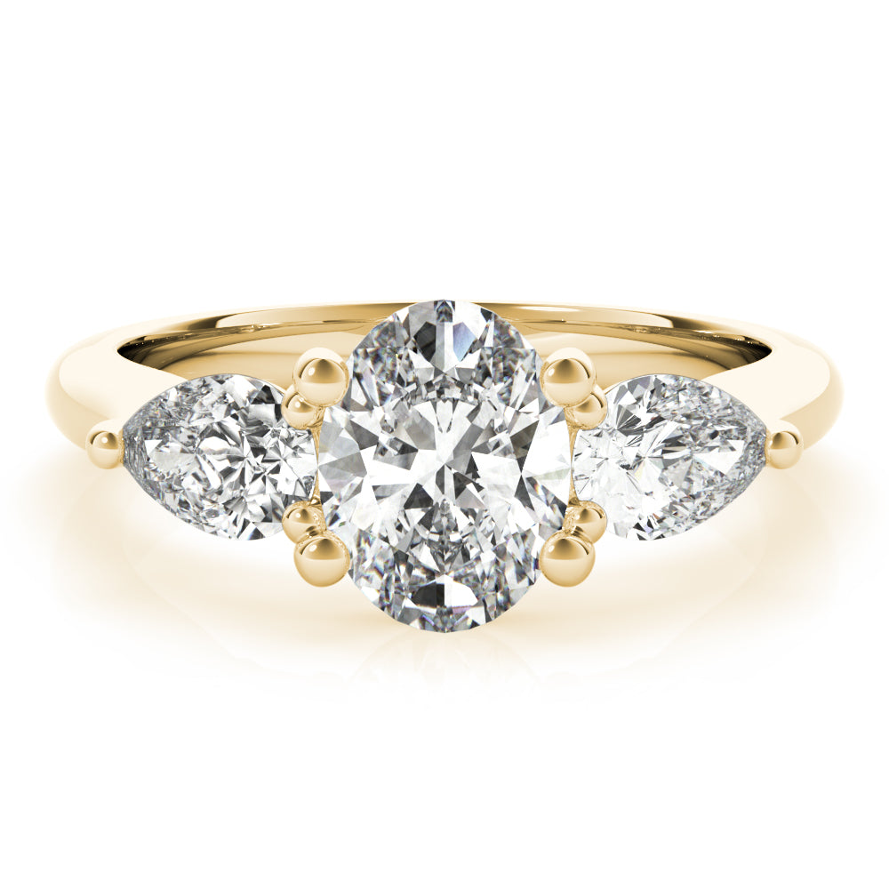 Charlotte Oval and Grande Pear Diamond Engagement Ring Setting
