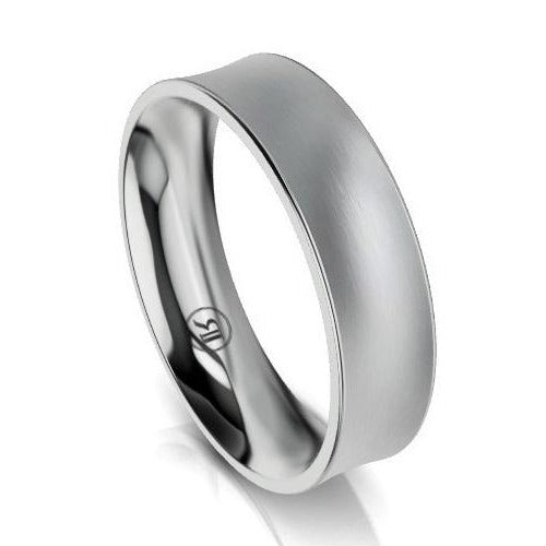 Concave Comfort Fit Wedding Ring (EA) - Platinum