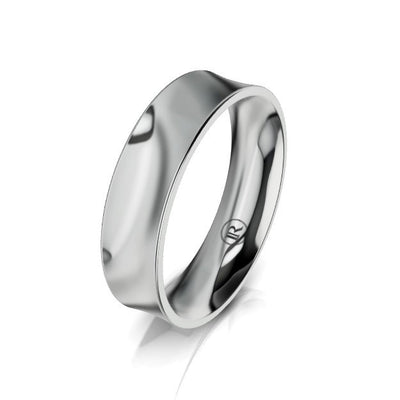 Concave Comfort Fit Wedding Ring (EA) - Platinum