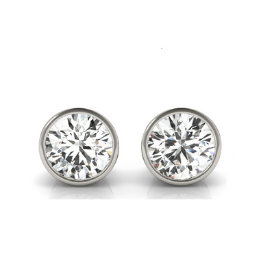 Elba Bezel Round Lab Grown Diamond Studs