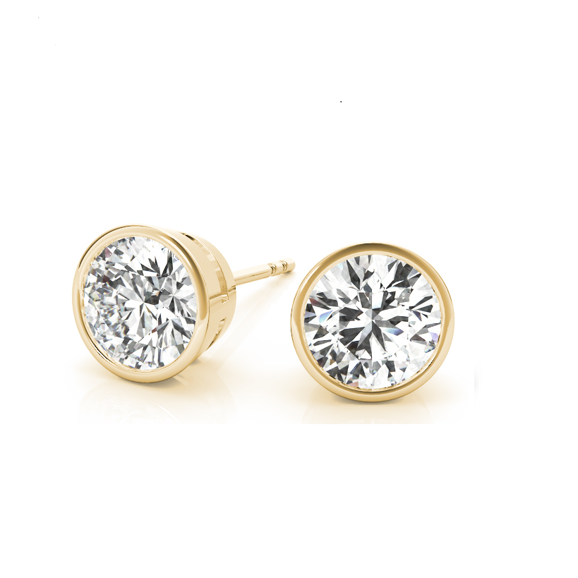 Elba Bezel Round Lab Grown Diamond Studs