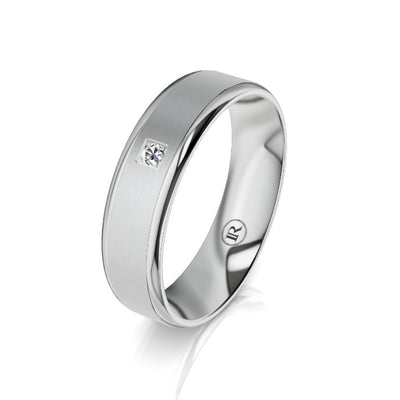 The Astley White Gold Diamond Mens Wedding Ring