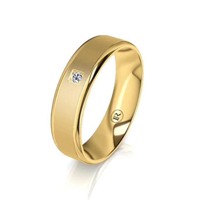 The Astley Gold Diamond Mens Wedding Ring