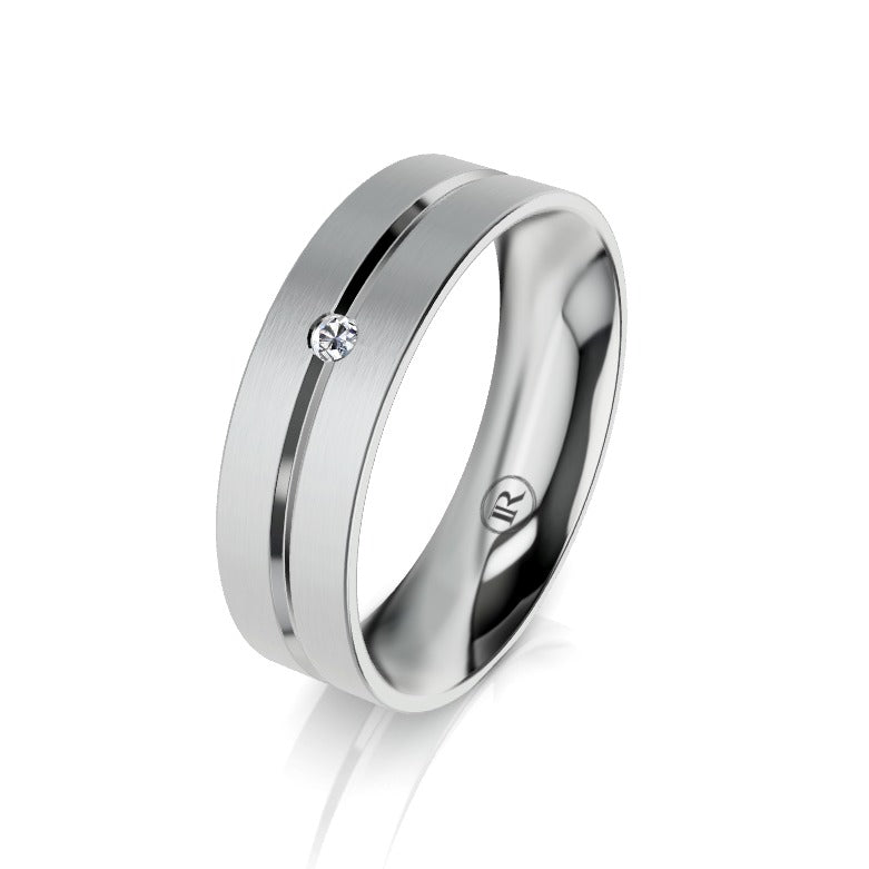 The Spencer White Gold Diamond Mens Wedding Ring