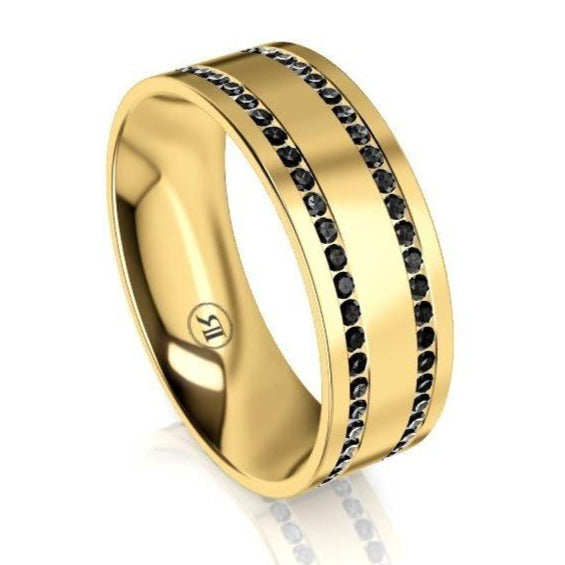 The Archibald Black Diamond Mens Wedding Ring