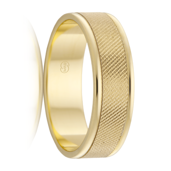 Gold Mesh Finish Wedding Ring