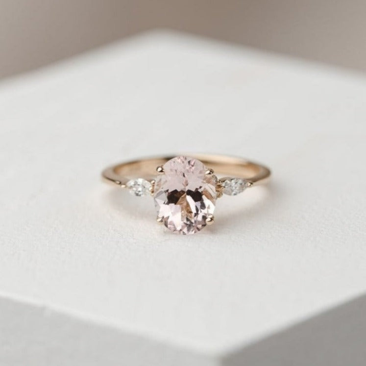 Willow Morganite & Lab Grown Diamond Ring – KAVALRI