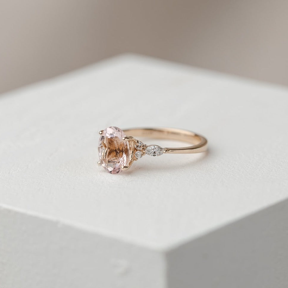 Willow Morganite & Lab Grown Diamond Ring