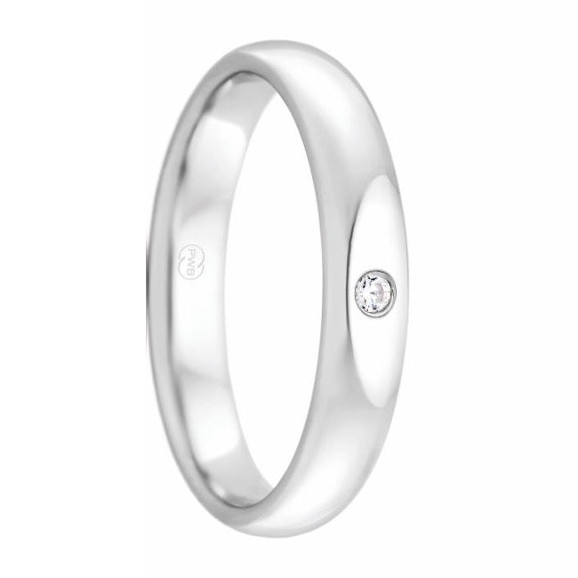 Women's White Gold and Diamond Inset Ring