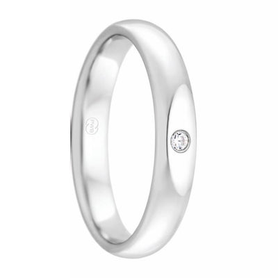 Women's White Gold and Diamond Inset Ring