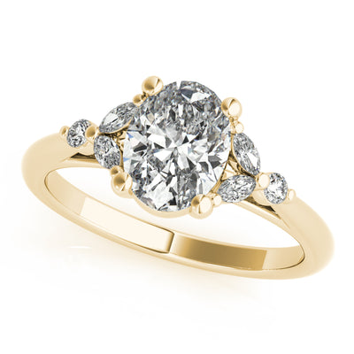 18CT Gold Oval Diamond Ring with Diamond Set Shoulders – Robert Anthony  Jewellers, Edinburgh