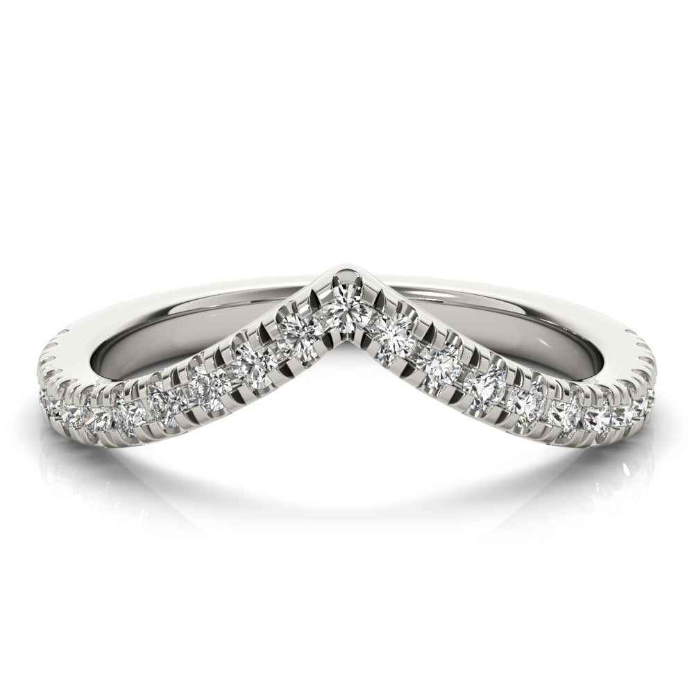 Carla Grande Women's Diamond Chevron Wedding Ring