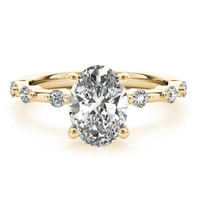 Dottie Oval Diamond Engagement Ring Setting (without Hidden Halo)