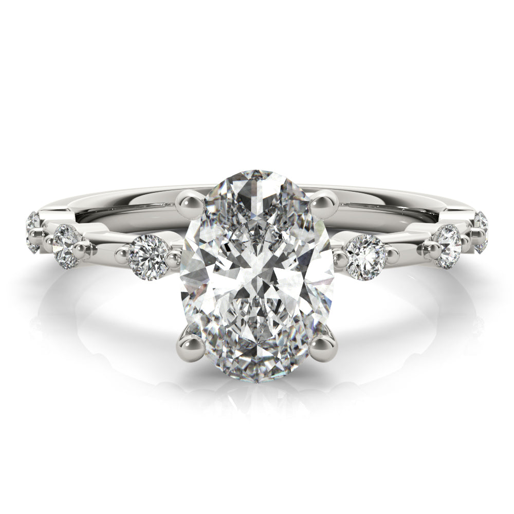 Dottie Oval Diamond Engagement Ring Setting (without Hidden Halo)