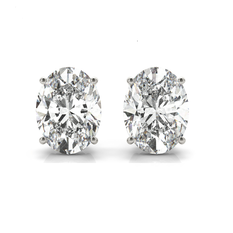 Oval Diamond Earrings