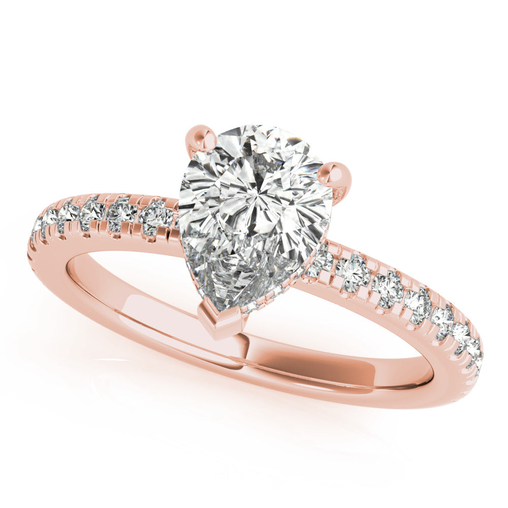 Rose gold pear shaped deals diamond engagement ring