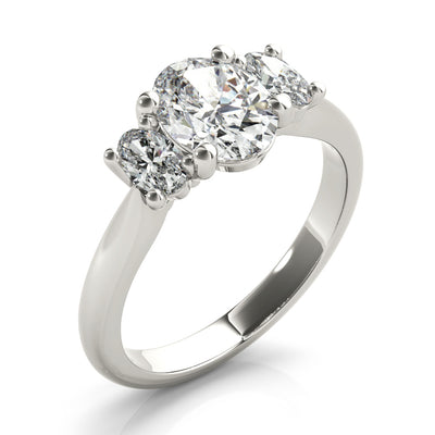 Charlotte Oval Trilogy Diamond Engagement Ring Setting