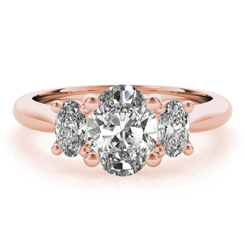 Charlotte Oval Trilogy Diamond Engagement Ring Setting