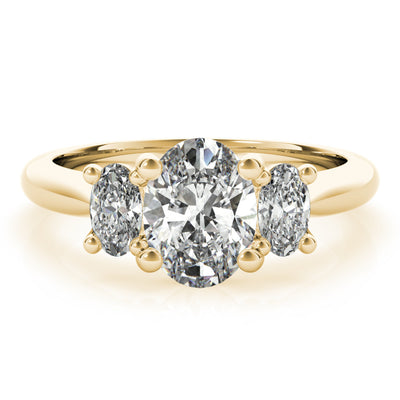 Charlotte Oval Trilogy Diamond Engagement Ring Setting