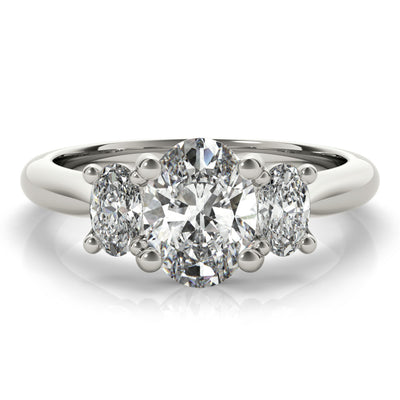 Charlotte Oval Trilogy Diamond Engagement Ring Setting