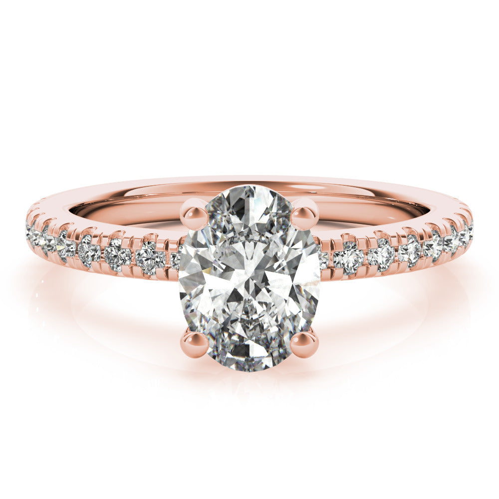 Alyssa Oval Diamond Engagement Ring Setting (without Hidden Halo)