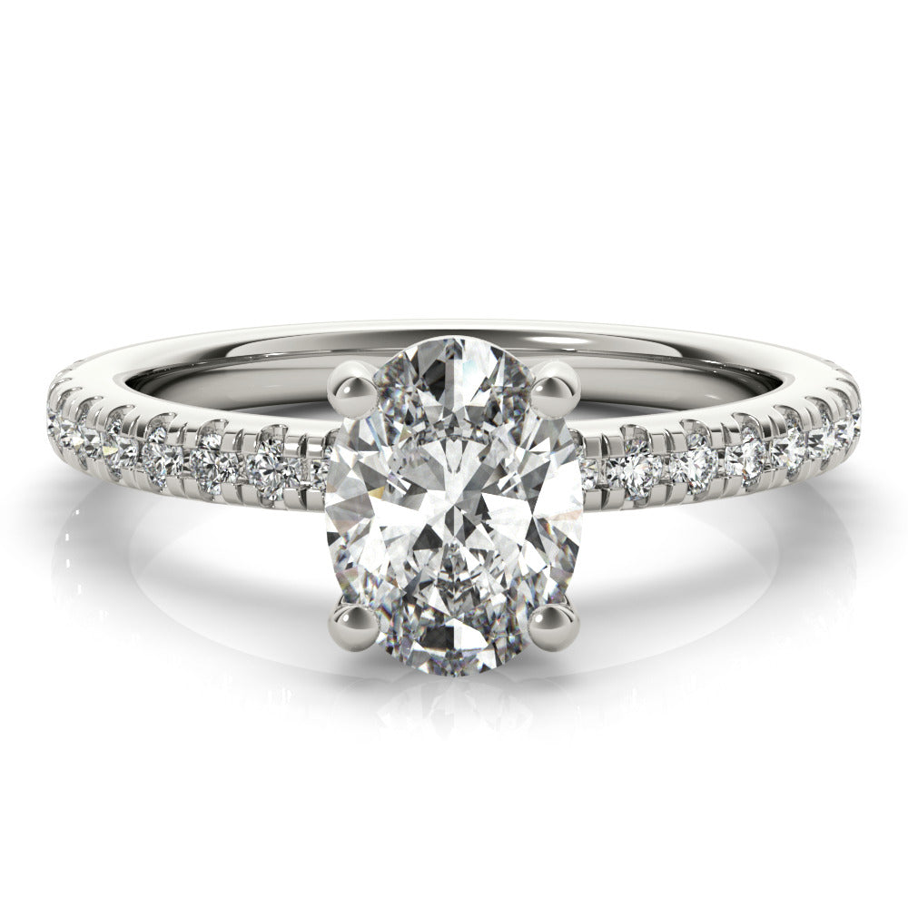 Alyssa Oval Diamond Engagement Ring Setting (without Hidden Halo