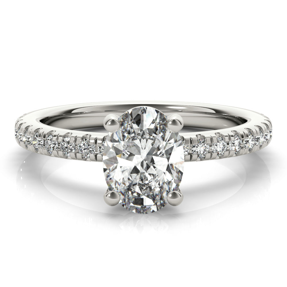 Alyssa Oval Diamond Engagement Ring Setting (without Hidden Halo)