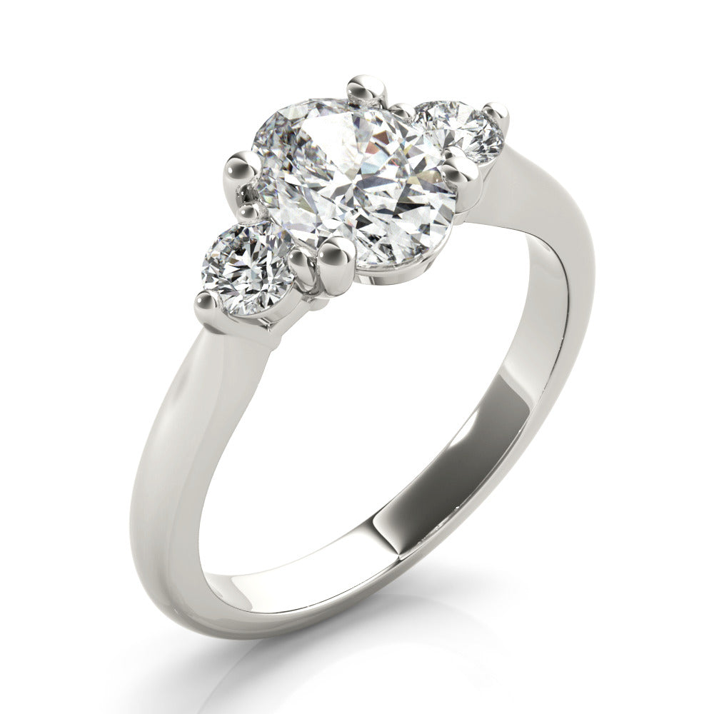 Charlotte Oval and Round Diamond Engagement Ring Setting