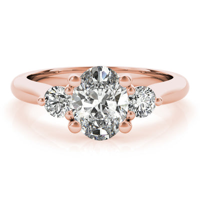 Charlotte Oval and Round Diamond Engagement Ring Setting